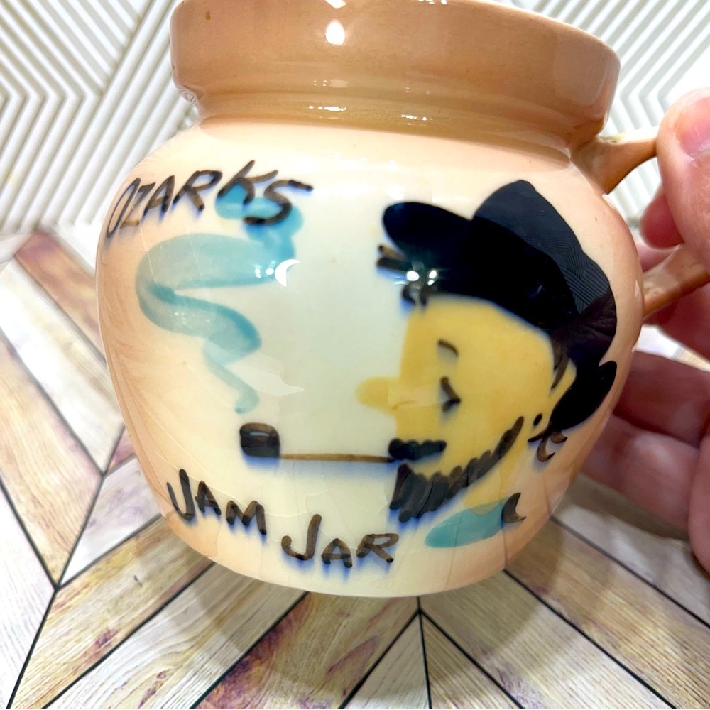 Vintage Pottery Ozarks Jam Jar Handpainted G16